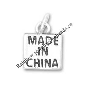 Zinc Alloy Charm/Pendant, Nickel-free and Lead-free, Height 13.5mm, Width 11mm, Sold by PC 