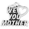 Zinc Alloy Charm/Pendant, Nickel-free and Lead-free, We Love You Mother, Height 16mm, Width 18mm, Sold by PC  