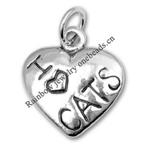 Zinc Alloy Charm/Pendant, Nickel-free and Lead-free, Height 14mm, Width 13mm, Sold by PC 