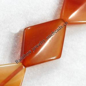 Agate Beads, Diamond, 30x41mm, Hole:Approx 2mm, Sold per 15.7-inch Strand