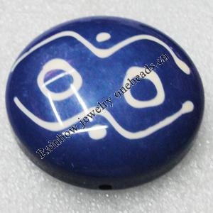 Tibet Resin Beads, Handmade, Flat Round 44x4mm Sold by PC