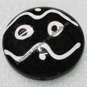 Tibet Resin Beads, Handmade, Flat Round 44x4mm Sold by PC