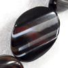 Black Agate Beads, Twist Flat Oval, 27x35mm, Hole:Approx 2mm, Sold per 15.7-inch Strand