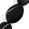 Black Agate Beads, Twist Flat Oval, 27x35mm, Hole:Approx 2mm, Sold per 15.7-inch Strand