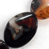 Agate Beads, Flat Oval, 25x33mm, Hole:Approx 2mm, Sold per 15.7-inch Strand