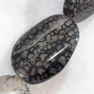 Agate Beads, Twist Flat Oval, 25x35mm, Hole:Approx 2mm, Sold per 15.7-inch Strand