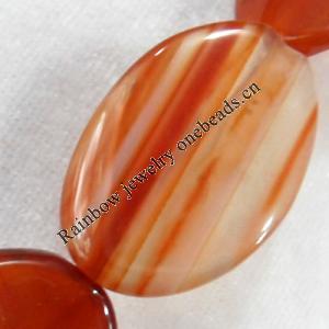 Agate Beads, Flat Oval, 25x35mm, Hole:Approx 2mm, Sold per 15.7-inch Strand