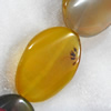 Agate Beads, Twist Flat Oval, 25x35mm, Hole:Approx 2mm, Sold per 15.7-inch Strand