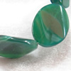 Agate Beads, Twist Flat Oval, 27x37mm, Hole:Approx 2mm, Sold per 15.7-inch Strand
