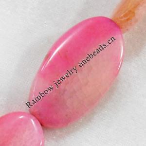 Agate Beads, Flat Oval, 22x40mm, Hole:Approx 2mm, Sold per 15.7-inch Strand