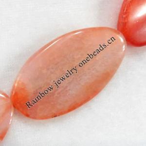 Agate Beads, Flat Oval, 23x42x5mm, Hole:Approx 2mm, Sold per 15.7-inch Strand