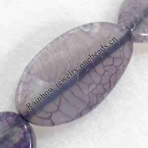 Agate Beads, Twist Flat Oval, 23x42mm, Hole:Approx 2mm, Sold per 15.7-inch Strand