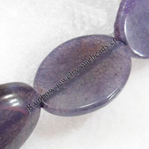 Agate Beads, Flat Oval, 24x34mm, Hole:Approx 2mm, Sold per 15.7-inch Strand