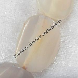 Agate Beads, Flat Oval, 20x25mm, Hole:Approx 2mm, Sold per 15.7-inch Strand