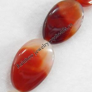 Agate Beads, Flat Oval, 21x31mm, Hole:Approx 2mm, Sold per 15.7-inch Strand