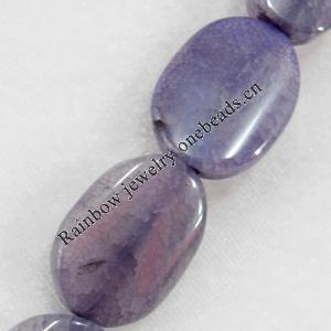 Agate Beads, Flat Oval, 21x27mm, Hole:Approx 2mm, Sold per 15.7-inch Strand