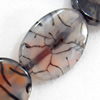 Agate Beads, Flat Oval, 25x35mm, Hole:Approx 2mm, Sold per 15.7-inch Strand