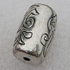 Jewelry findings, CCB Plastic Beads Antique Silver, Column 29x17mm Hole:3.5mm, Sold by Bag