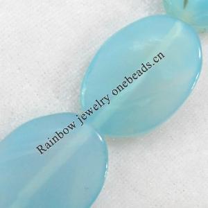 Agate Beads, Flat Oval, 22x31mm, Hole:Approx 2mm, Sold per 15.7-inch Strand