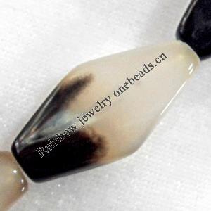 Agate Beads, Diamond, 16x30mm, Hole:Approx 2mm, Sold per 15.7-inch Strand