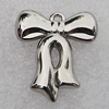 Jewelry findings, CCB Plastic Pendant Platina Plated, Bowknot 29x26mm Hole:2mm, Sold by Bag