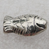 Jewelry findings, CCB Plastic Beads Antique Silver, Fish 17x10mm Hole:2mm, Sold by Bag