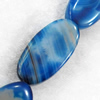 Agate Beads, Flat Oval, 17x29mm, Hole:Approx 2mm, Sold per 15.7-inch Strand