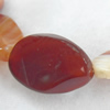 Agate Beads, Twist Flat Oval, 20x28mm, Hole:Approx 2mm, Sold per 15.7-inch Strand
