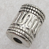 Jewelry findings, CCB Plastic Beads Antique Silver, Column 13x10mm Hole:3.5mm, Sold by Bag