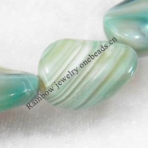 Agate Beads, Twist Flat Oval, 17x23mm, Hole:Approx 2mm, Sold per 15.7-inch Strand