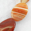 Agate Beads, Twist Flat Oval, 17x23mm, Hole:Approx 2mm, Sold per 15.7-inch Strand