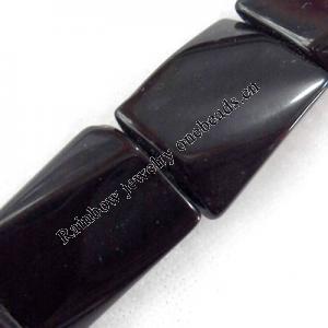 Agate Beads, Twist Rectangle, 15x20mm, Hole:Approx 2mm, Sold per 15.7-inch Strand