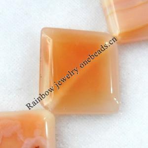 Agate Beads, Diamond, 34x32mm, Hole:Approx 2mm, Sold per 15.7-inch Strand