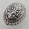Jewelry findings, CCB Plastic Beads Antique Silver, Flat Oval 16x13mm Hole:2mm, Sold by Bag