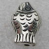 Jewelry findings, CCB Plastic Beads Antique Silver, Fish 21x14mm Hole:2.5mm, Sold by Bag