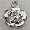 Jewelry findings, CCB Plastic Pendants Platina Plated, Flower 16x20mm Hole:3mm, Sold by Bag