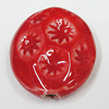 Ceramics Beads, Flat Oval 31x28mm Hole:3.5mm, Sold by Bag