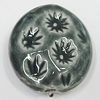 Ceramics Beads, Flat Oval 31x28mm Hole:3.5mm, Sold by Bag