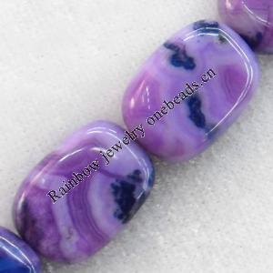 Agate Beads, Rectangle, 13x18mm, Hole:Approx 2mm, Sold per 15.7-inch Strand