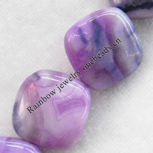 Agate Beads, Diamond, 20mm, Hole:Approx 2mm, Sold per 15.7-inch Strand