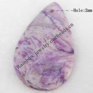 Agate Pendant, Teardrop, 26x41mm, Hole:Approx 2mm, Sold by PC