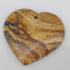 Agate Pendant, Heart, 40x37mm, Hole:Approx 2mm, Sold by PC