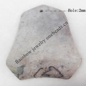 Agate Pendant, 39x43mm, Hole:Approx 2mm, Sold by PC
