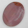 Agate Pendant, Flat Oval, 39x43mm, Hole:Approx 2mm, Sold by PC