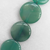 Agate Beads, Flat Round, 28x6mm, Hole:Approx 2mm, Sold per 15.7-inch Strand