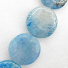 Agate Beads, Flat Round, 22x6mm, Hole:Approx 2mm, Sold per 15.7-inch Strand