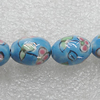 Ceramics Beads, Oval 18x13mm Hole:2.5mm, Sold by Bag