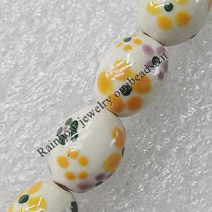 Ceramics Beads, Oval 13x10mm Hole:2mm, Sold by Bag