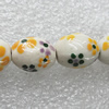 Ceramics Beads, Oval 13x10mm Hole:2mm, Sold by Bag