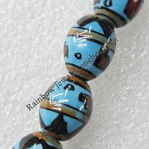 Ceramics Beads, Oval 14x11mm Hole:2mm, Sold by Bag